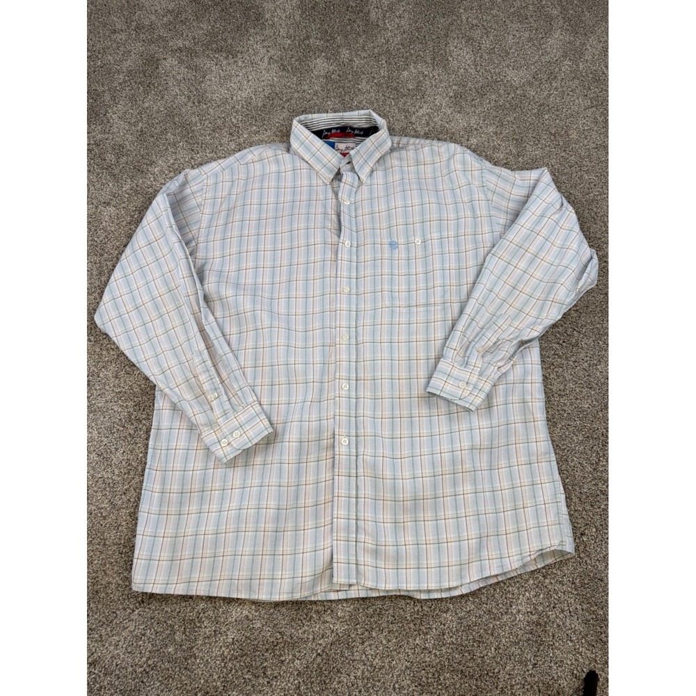 Wrangler George Strait Cowboy Cut Plaid Button Down Shirt Mens‎ XL Long Sleeve